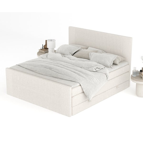 Bež boxspring krevet s prostorom za odlaganje 180x200 cm Bergamo – Maison de Rêve-image-4