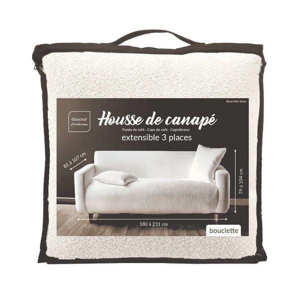 Krem rastezljiva presvlaka za sjedeću garnituru trosjed Laina – douceur d'intérieur-image-3