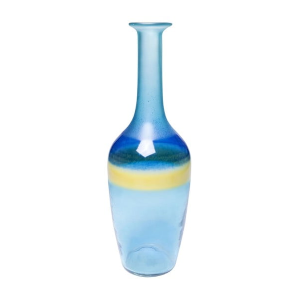 Plava staklena vaza Kare Design Blue River, visina 53 cm