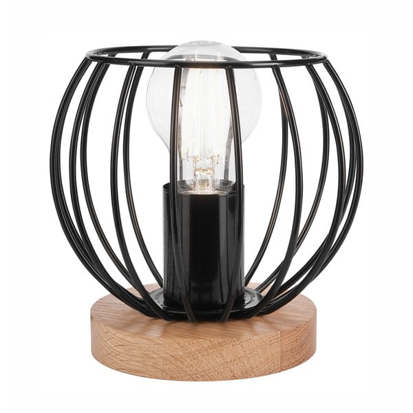 Crna stolna lampa (visina 16 cm) Timo – LAMKUR