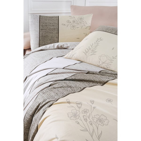 Bež pamučna posteljina za krevet za jednu osobu 140x200 cm Pine – Mijolnir-image-1