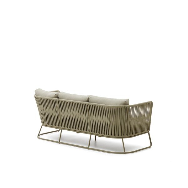 Kaki zelena željezna vrtna sofa Saconca – Kave Home-image-2