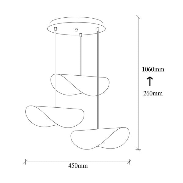 Crna/u zlatnoj boji viseća svjetiljka s metalnim sjenilom ø 45 cm Sivani – Opviq lights-image-4