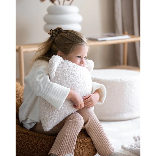 Krem dječji jastuk za sjedenje od bouclé tkanine Bear – Wigiwama-image-1