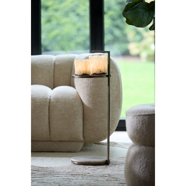 Okrugao pomoćni stol s mramornom pločom ø 26 cm Leda – Light & Living-image-2