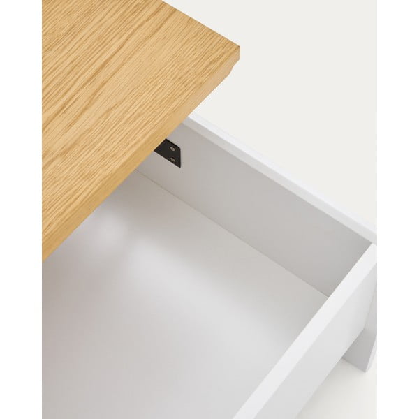 Bijeli/u prirodnoj boji stolić za kavu u dekoru hrasta 60x110 cm Abilen – Kave Home-image-4