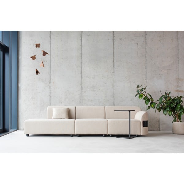 Svijetlo sivi jastuk za modularnu sofu s navlakom od mješavine vune i lana Hugg - Gazzda-image-1