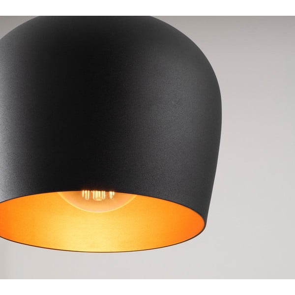 Crna viseća svjetiljka s metalnim sjenilom Berceste – Opviq lights-image-3