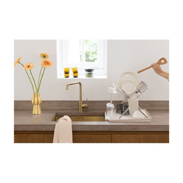 Bež metalni dvoetažan ocjeđivač za posuđe 42x51 cm – Brabantia-image-1