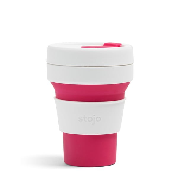 Bijelo-ružičasta putna šalica Stojo Pocket Cup, 355 ml