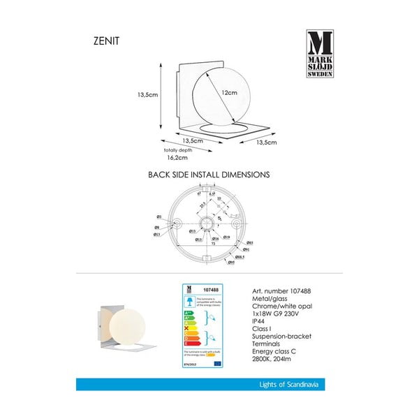 Zidno svjetlo u Silver Markslöjd Zenit-image-3