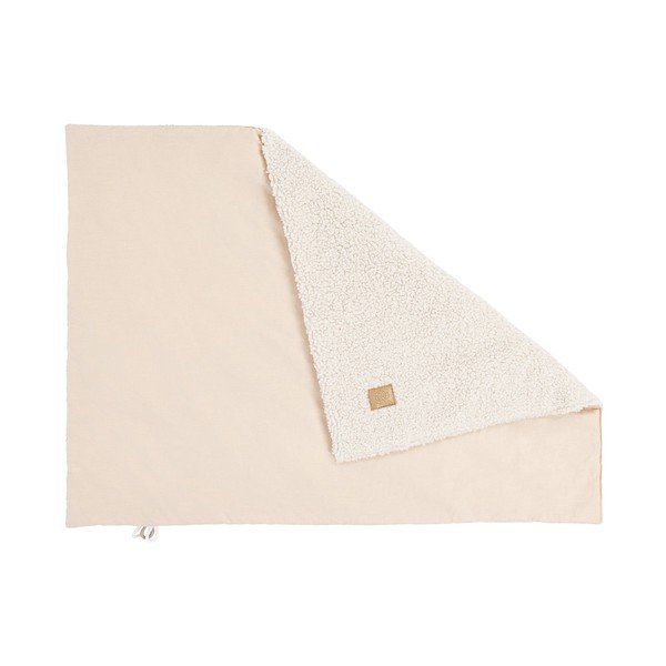 Krem deka za bebe od sherpa flisa 100x77 cm – Meowbaby-image-1