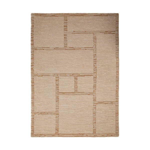 Ručno rađen vunen tepih u prirodnoj boji 140x200 cm Harris Modula Wool – Flair Rugs