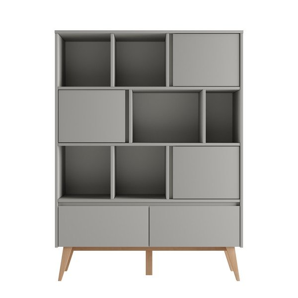 Siva dječja biblioteka 120x42,5 cm Swing – Pinio-image-3