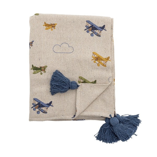 Krem deka za bebe 130x160 cm Plane – Bloomingville Mini