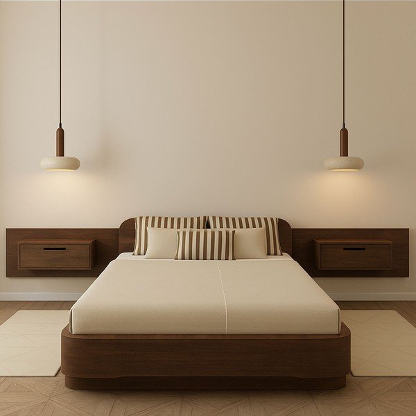 Smeđa/bež LED viseća svjetiljka s kamenim sjenilom ø 15 cm Karo – Opviq lights-image-1