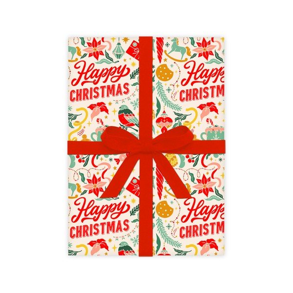 5 listova papira za zamatanje Eleanor stuart Happy Christmas, 50 x 70 cm-image-2