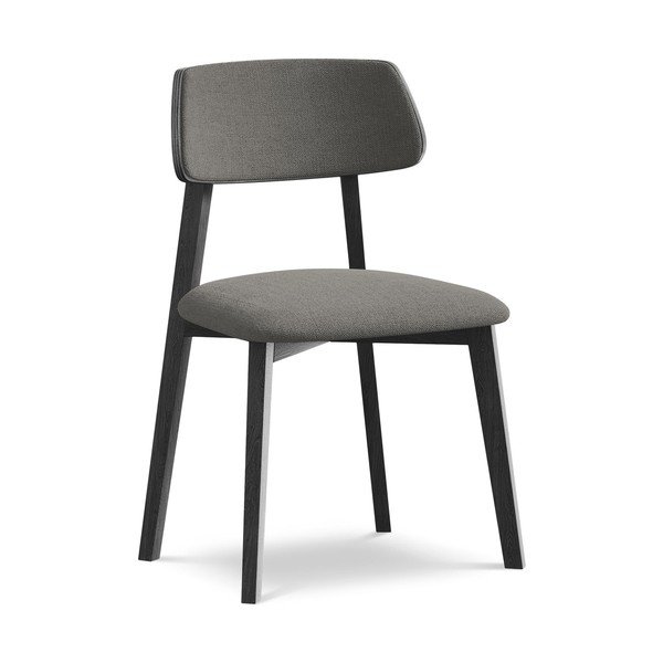 Siva blagovaonska stolica od masivnog drveta Niu – Makamii