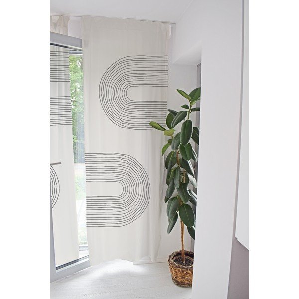 Bež zavjesa od pamučnog satena 110x250 cm Setting Sun – Butter Kings-image-1