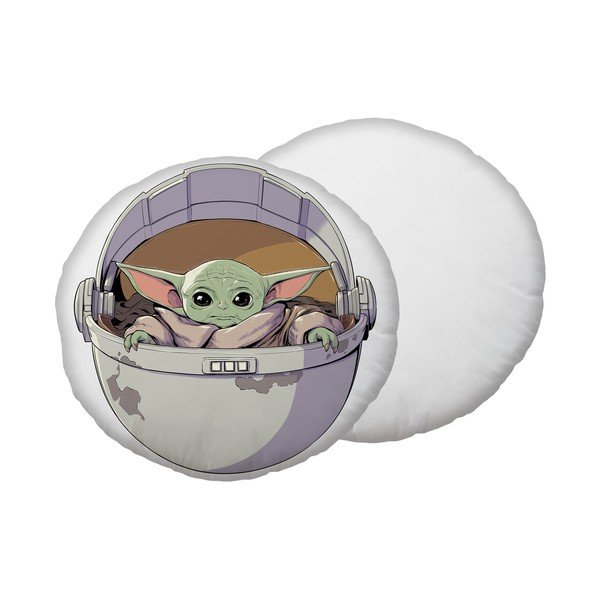 Dječji jastuk od mikropliša ø 40 cm Star Wars "Mandalorian 02" – Jerry Fabrics