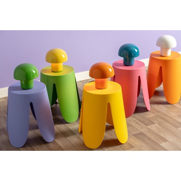 Bijela stolna lampa s metalnim sjenilom (visina 20 cm) Fat Mushroom – Leitmotiv-image-3