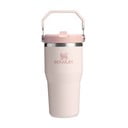Svijetlo ružičasta termosica od nehrđajućeg čelika 600 ml IceFlow™ Flip Straw 2.0 Tumbler Rose Quartz – Stanley