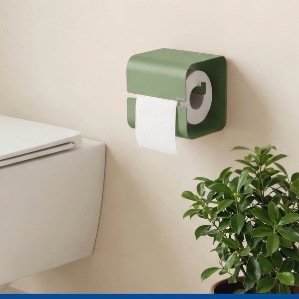 Zeleni željezan držač toaletnog papira s Turbo-loc s postavljanjem bez bušenja Lizan – Wenko-image-1