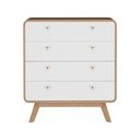 Bijela/u prirodnoj boji visoka komoda u dekoru hrasta 80x88 cm Caitlin – Støraa