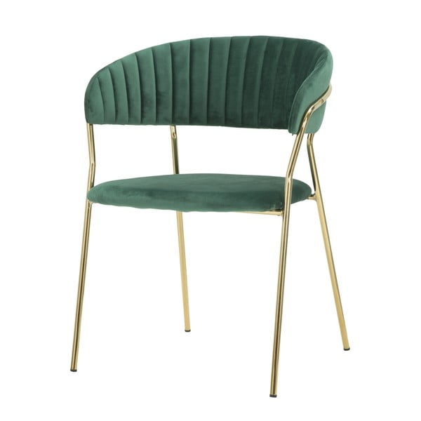 Smaragdno zelena stolica sa zlatnom konstrukcijom Mauro Ferretti Poltron
