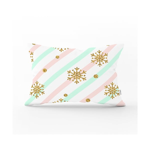 Božićna navlaka za jastuk Minimalističke navlake za jastuke Zlatna pahuljica, 35 x 55 cm