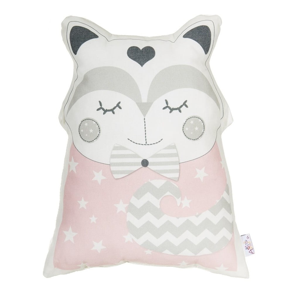 Ružičasti pamučni dječji jastuk Mike & Co. NEW YORK Pillow Toy Smart Cat, 23 x 33 cm