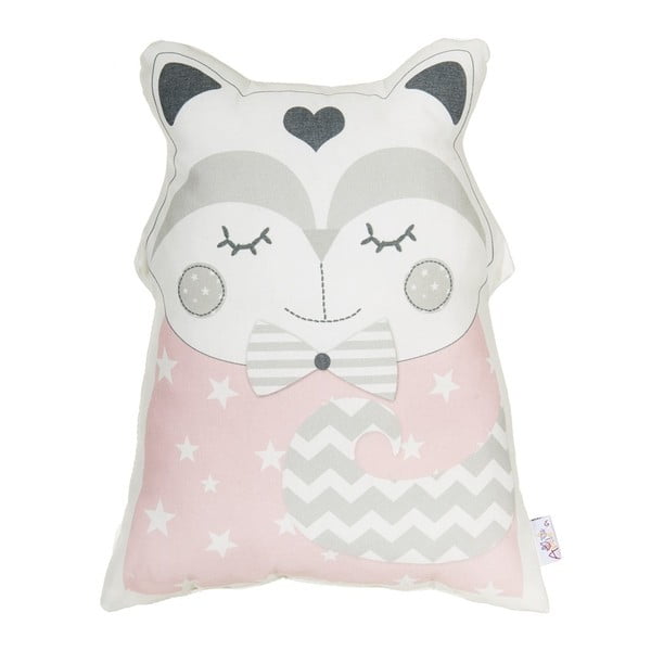 Ružičasti pamučni dječji jastuk Mike & Co. NEW YORK Pillow Toy Smart Cat, 23 x 33 cm