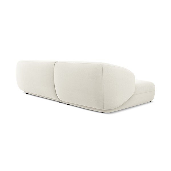 Bijela baršunasti kutna garnitura (s lijevim kutom) Moana – Makamii-image-3