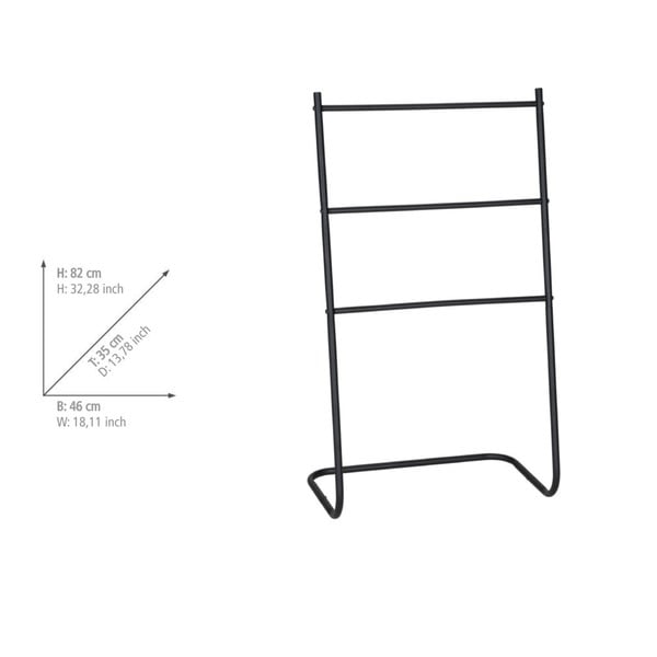 Mat crni metalni držač za ručnike Aracena – Allstar-image-1