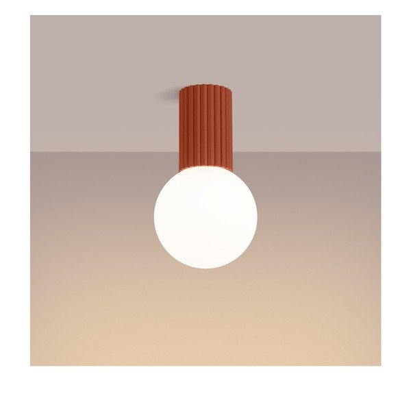 Narančasta stropna svjetiljka sa staklenim sjenilom ø 12 cm Orbital – Sollux-image-1