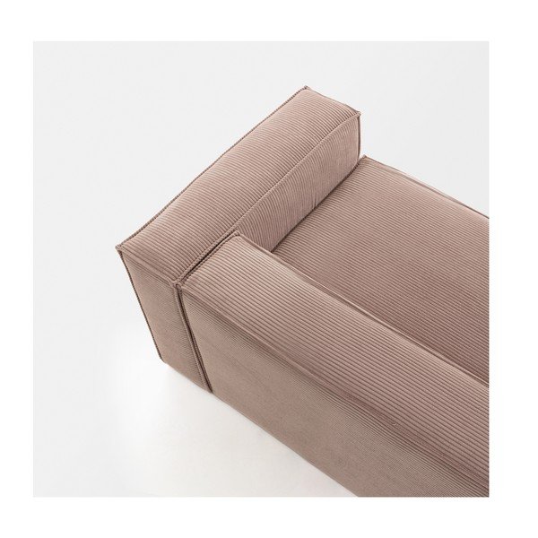 Ružičasta baršunasta garnitura Kave Home Blok, 240 cm-image-1