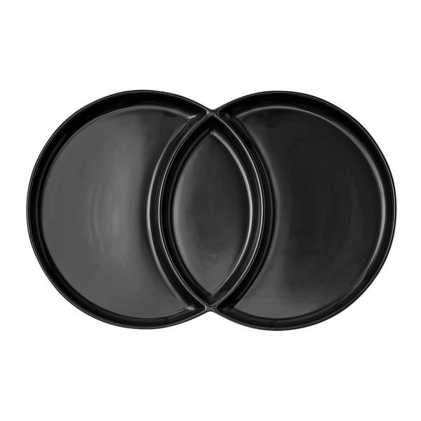 Crni dvostruki tanjur za posluživanje Ladelle Loop