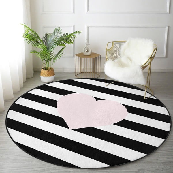 Crno-bijeli dječji tepih ø 80 cm Comfort – Mila Home-image-3