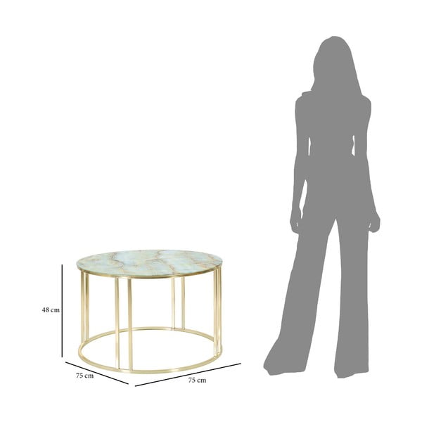 Bijelo-zlatni stolić za kavu Mauro Ferretti Sepa, ø 75 cm-image-3