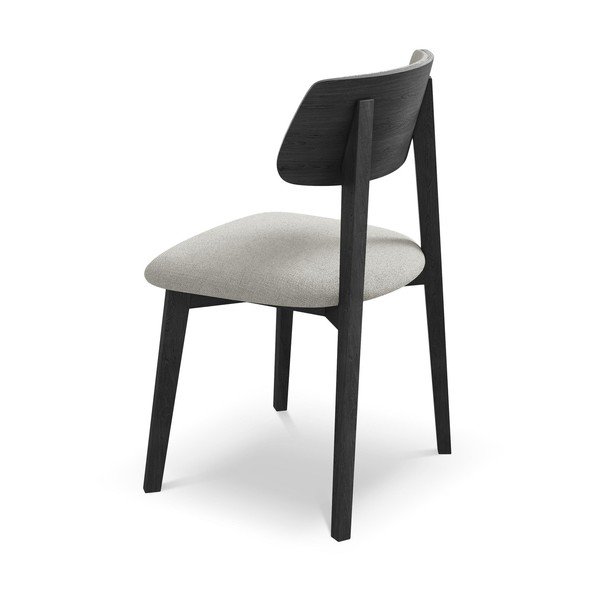 Svijetlo siva blagovaonska stolica od masivnog drveta Niu – Makamii-image-3