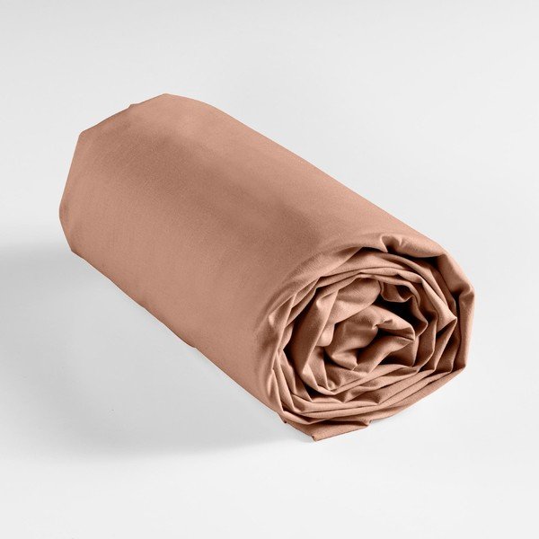 Pamučna plahta s gumom u boji lososa 160x200 cm Lina – douceur d'intérieur-image-3