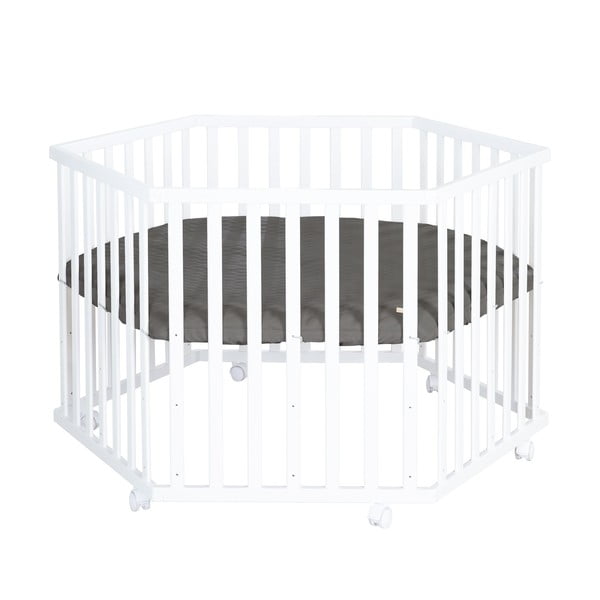 Bijeli putni krevetić s podesivom visinom/na kotačićima – Roba