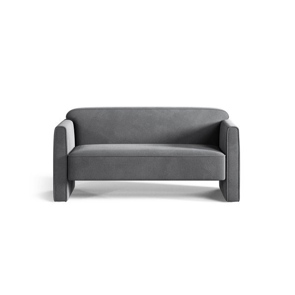 Siva baršunasti sofa 140 cm Abby – Micadoni 