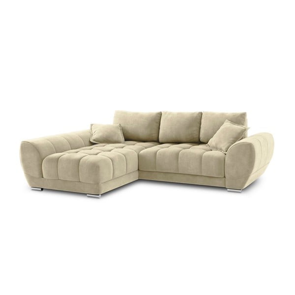 Bež baršunasta kutna garnitura Windsor & Co Sofas Nuage, lijevi kut-image-2