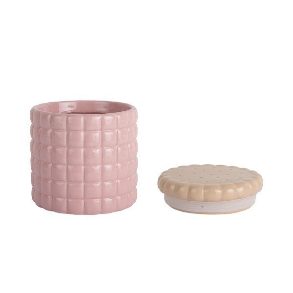 Svijetlo ružičasta dekorativna keramička kutija za pohranu ø 14x15 cm Biscuit Box – PT LIVING-image-3