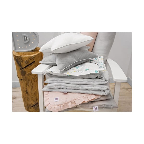 Siva dječja lanena posteljina BELLAMY Stripes, 140 x 200 cm-image-3