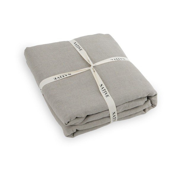 Svijetlo siva/smeđe-siva lanena posteljina za bračni krevet 200x200 cm Natural – Native Natural-image-3