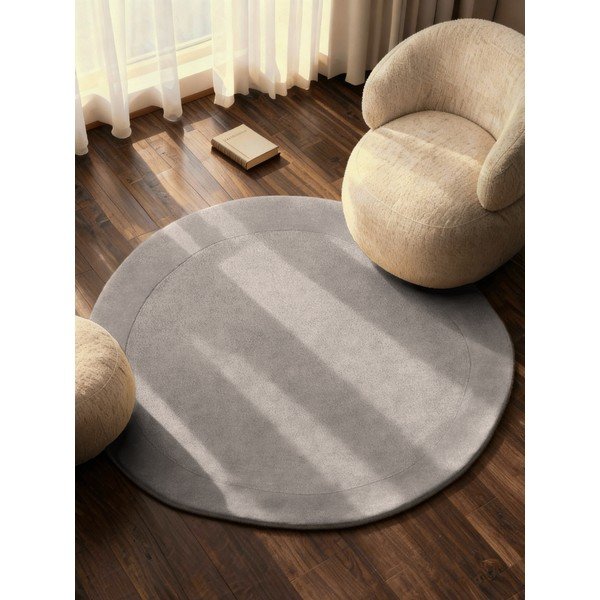 Sivi ručno rađen okrugao tepih od mješavine vune ø 160 cm Kari Organic – Villeroy&Boch-image-1