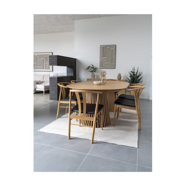 Okrugao proširiv blagovaonski stol s pločom stola u dekoru hrasta ø 120 cm Osaka – House Nordic-image-4