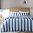 Bijela/plava posteljina za bračni krevet/za produženi krevet 230x220 cm Cove Stripe – Catherine Lansfield